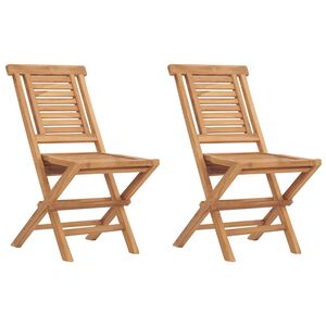 vidaXL Folding Garden Chairs 2 pcs 47x63x90 cm Solid Wood Teak