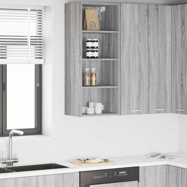 vidaXL Hanging Cabinet Grey Sonoma 40 x 29.5 x 100 cm Engineered Wood