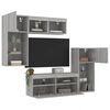 vidaXL 5 Piece TV Wall Units with LED Grey Sonoma Engineered Wood
