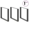 vidaXL Dining Table Legs U-Shaped 3 pcs Anthracite 100x(72-73) cm Steel
