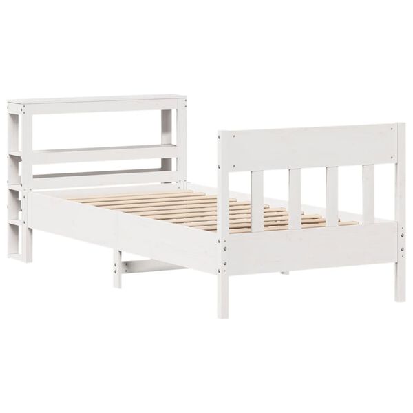 vidaXL Bed Frame without Mattress White 100x200 cm Solid Wood Pine