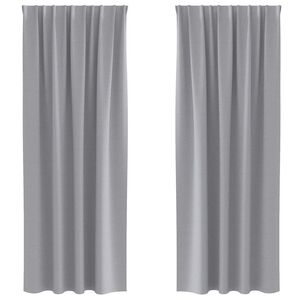 vidaXL Blackout Curtains with Rings 2 pcs Light Grey 245 x 140 cm