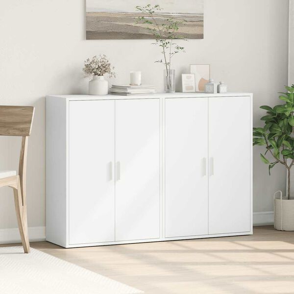 vidaXL Sideboards 2 pcs White 60x31x84 cm Engineered Wood