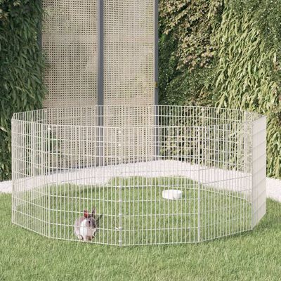 vidaXL 12-Panel Rabbit Cage 54x80 cm Galvanised Iron