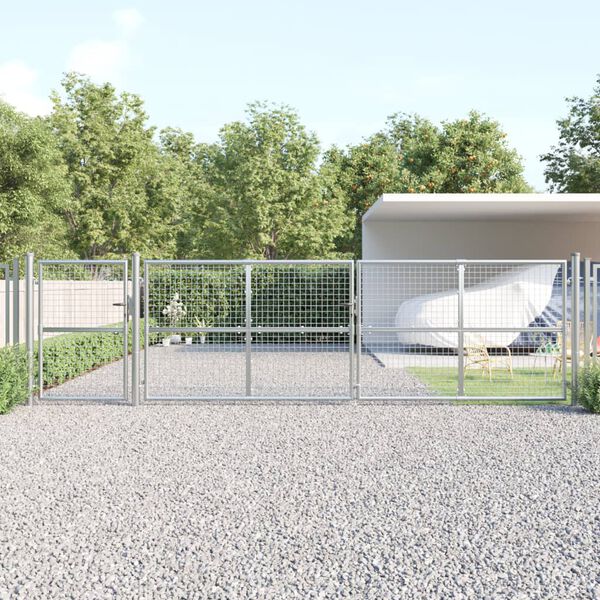 vidaXL Mesh Garden Gate Silver 500x125 cm Galvanised Steel