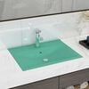 vidaXL Luxury Basin with Faucet Hole Matt Light Green 60x46 cm Ceramic