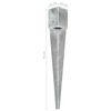 vidaXL Ground Spikes 2 pcs Silver 10x10x76 cm Galvanised Steel