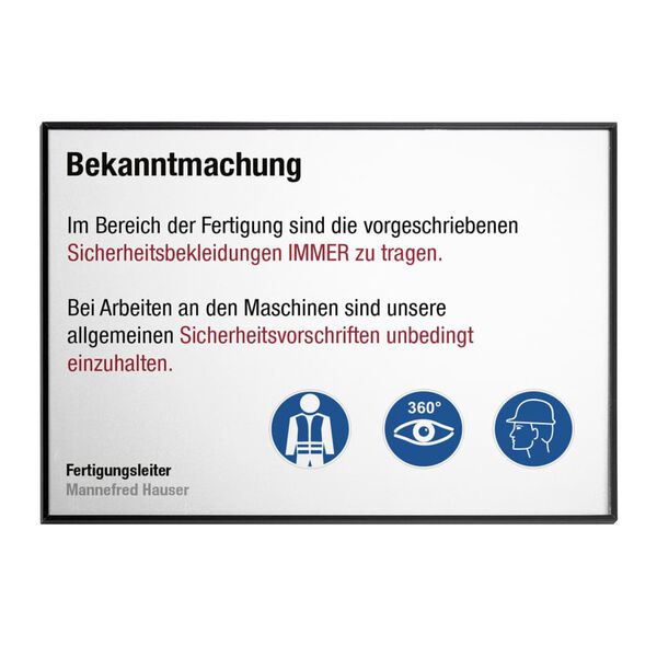 MOEDEL Info Sign A4 Black