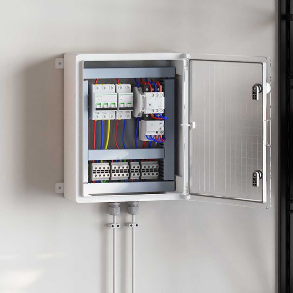 vidaXL Control Cabinet Grey 40 x 24.5 x 50 cm ABS Plastic