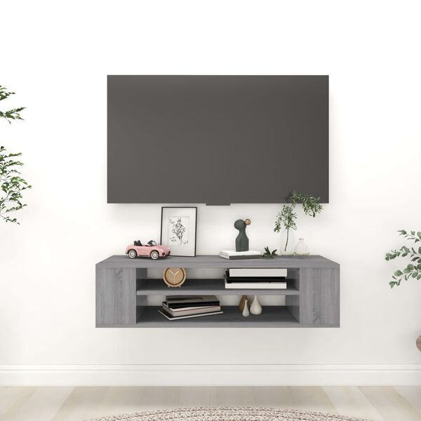 vidaXL Hanging TV Cabinet Grey Sonoma 100x30x26.5 cm Engineered Wood