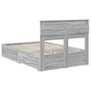 vidaXL Bed Frame with Drawer Grey Sonoma 120 x 200 cm Engineered Wood