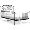 vidaXL Bed Frame without Mattress Black Metal 120x200 cm