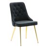 Venture Home Dining Chairs 2 pcs Velvet Deluxe Velvet Black and Brass