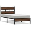 vidaXL Bed Frame without Mattress Brown Oak 90x190 cm Single Engineered Wood