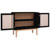 vidaXL Sideboard Black 88.5x40x80 cm MDF and Rattan