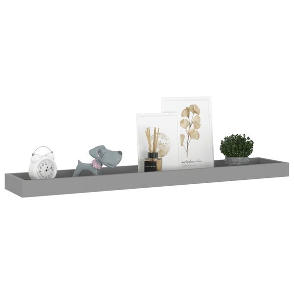 vidaXL Loggia Wall Shelves 2 pcs Grey 80x15x4 cm MDF