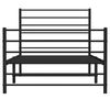 vidaXL Metal Bed Frame without Mattress with Footboard Black 90x200cm