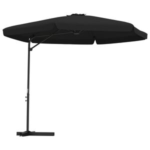 vidaXL Garden Parasol with Steel Pole 300 cm Black