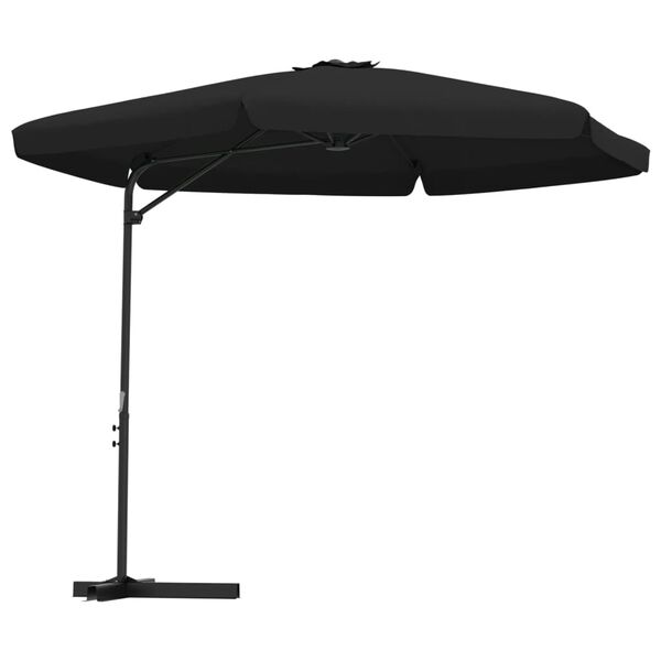 vidaXL Garden Parasol with Steel Pole 300 cm Black