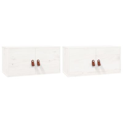 vidaXL Wall Cabinets 2 pcs White 60x30x30 cm Solid Wood Pine