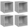vidaXL 4 Piece TV Cabinet Set Concrete Grey 37x35x37 cm Engineered Wood