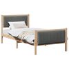 vidaXL Bed frame Brown and dark grey 90 x 190 cm Solid pine wood