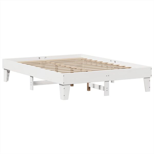 vidaXL Bed Frame without Mattress White 140x190 cm Solid Wood Pine