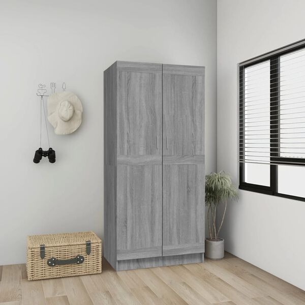 vidaXL Wardrobe Grey Sonoma 82.5x51.5x180 cm Engineered Wood