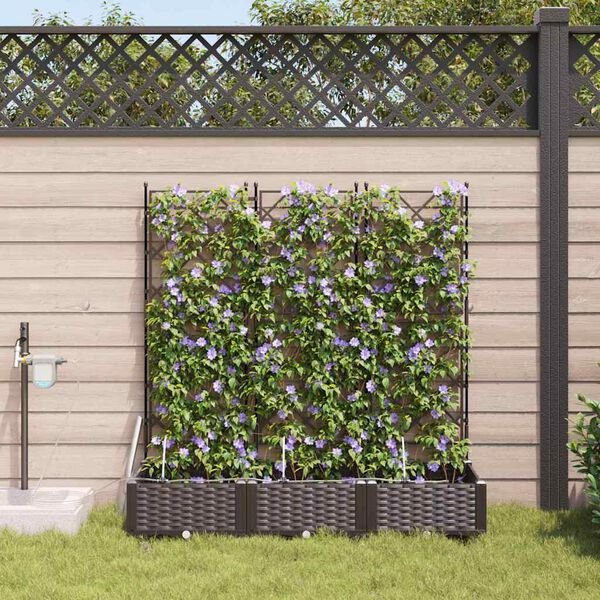 vidaXL Garden Planter 3 pcs Brown Steel