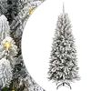 vidaXL Artificial Christmas Tree with 300 LEDs with Stand White 210 cm