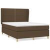 vidaXL Box Spring Bed with Mattress Dark Brown 140x190 cm Fabric