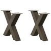 vidaXL Coffee Table Legs X-Shaped 2 pcs Natural Steel 60x(42-43) cm Steel