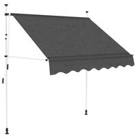 vidaXL Manual Retractable Awning 150 cm Anthracite