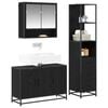 vidaXL Bathroom Furniture Set 3 pcs Black Oak Engineered Wood