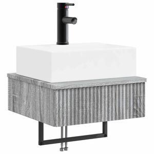 vidaXL Wall-Mounted Wash Basin Grey Sonoma 40 x 41 x 39 cm