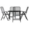 vidaXL Garden Dining Set | Anthracite | Metal | 5 Piece Set