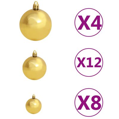 vidaXL 100 Piece Christmas Ball Set 3/4/6 cm Brown/Bronze/Gold