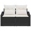 vidaXL Garden Sofa with Cushion 123 x 62 x 69 cm Poly Rattan
