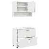vidaXL Bathroom Furniture Set 2 pcs White Engineered Wood and Metal
