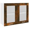 vidaXL Hanging Glass Cabinet "Lyon" Smoked Oak 80x31x60 cm