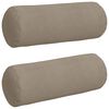 vidaXL Bolster Pillows 2 pcs Taupe Ø 25 x 70 cm Microfibre Fabric