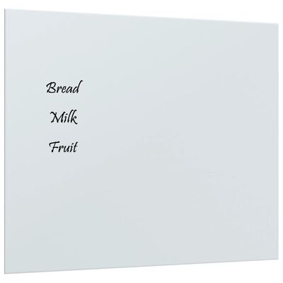 vidaXL Wall-mounted Magnetic Board White 60x50 cm Tempered Glass