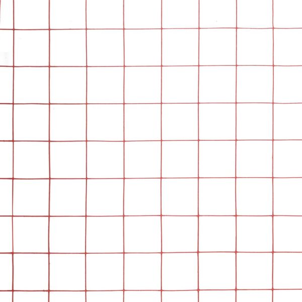 vidaXL Chicken Wire Fence Steel with PVC Coating 10x1 m Red