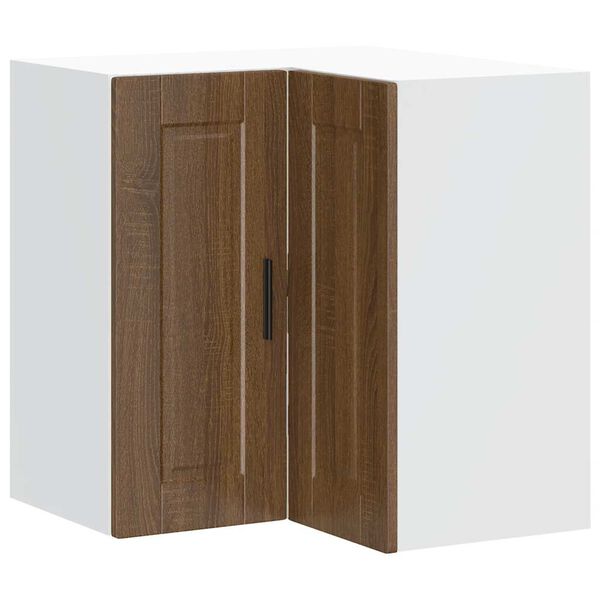 vidaXL Kitchen Wall Corner Cabinet "Porto" Brown Oak Engineered Wood