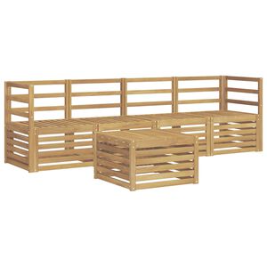 vidaXL Outdoor Sofa Set 5 pcs White Solid Acacia Wood