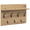 vidaXL Wall-Mounted Coat Rack Wall-Mounted Artisan Oak 60 x 40 x 12 cm