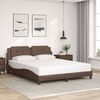 vidaXL Bed Frame with LED without Mattress "Zadar" Brown 160x200 cm