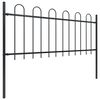 vidaXL Garden Fence with Hoop Top Steel 1781.5x80 cm Black