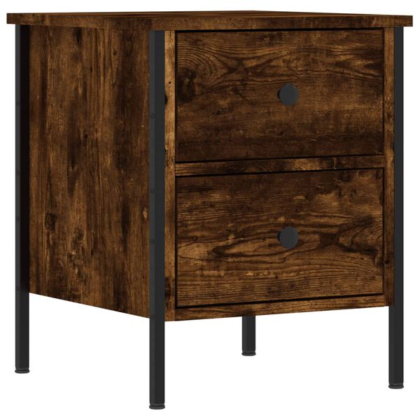 vidaXL Bedside Cabinet Smoked Oak 40x42x50 cm Engineered Wood