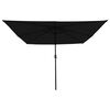 vidaXL Garden Parasol Black 295 x 295 x 245 cm Polyester and Steel